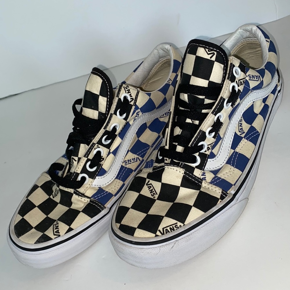 Men’s Vans Old Skool blue, black and white size 8.5